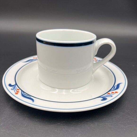 Dansk Bistro Maribo Pattern Flat Coffee Cup & Saucer Set (s) - Picture 1 of 12